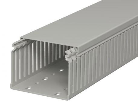 Calha de cablagem, tipo LKV 75100 2000 | 100 | 75 | Base perfurada | cinzento pedra; RAL 7030