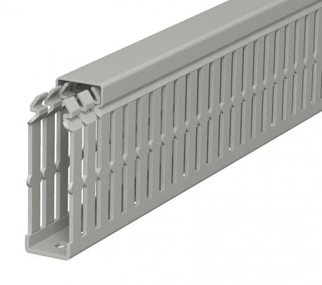 Calha de cablagem, tipo LKV N 75025 2000 | 25 | 75 | Base perfurada | cinzento pedra; RAL 7030