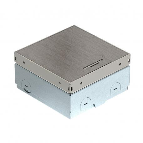 Tomada de piso UDHOME-ONE, sem recorte para revestimento do piso, pode ser instalada conforme necessário, aço inoxidável, placa decorativa: hachura cruzada