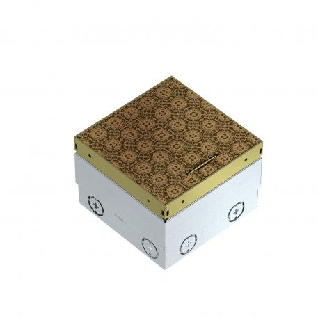 Tomada de piso UDHOME2, com saída para cabo, sem recorte para revestimento do piso, não equipada, latão, placa decorativa: Marygold