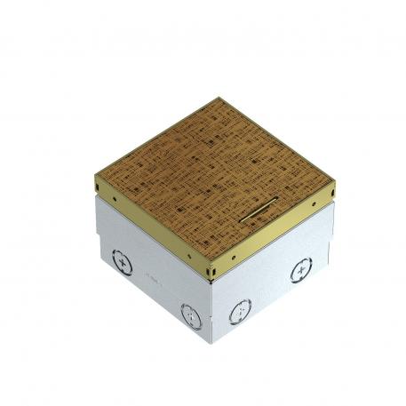 Tomada de piso UDHOME2, com saída para cabo, sem recorte para revestimento do piso, não equipada, latão, placa decorativa: golpe de martelo