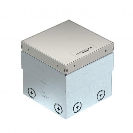 Caixa de pavimento UDHOME2, com saída de cabos, sem abertura para revestimento, não equipada, aço inoxidável