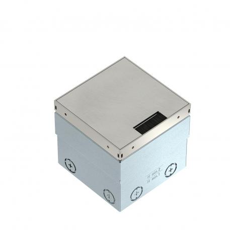 Tomada de piso UDHOME2, com saída para escova, sem recorte para revestimento do piso, não equipada, aço inoxidável Placa decorativa