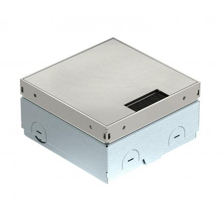 Tomada de piso UDHOME-ONE, com saída para escova, sem recorte para revestimento do piso, não equipada, aço inoxidável