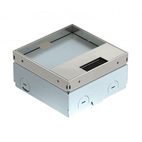 Caixa de pavimento UDHOME-ONE, com saída de escova, com abertura para revestimento, não equipada, aço inoxidável