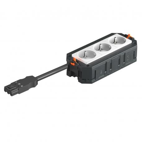 UTC3 W com 3 tomadas de contacto de segurança, branco