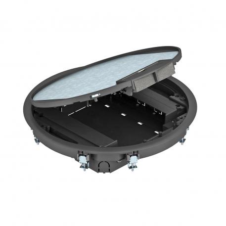 Tampa de encastramento redonda para altura do pavimento 55 mm 5 | R9 | preto; RAL 9011