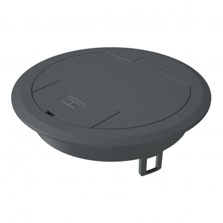 Tampa basculante com saída de cabos, GES R2 seco | Ferramenta | IP40 | até 500 N | cinzento; RAL 7011 | Poliamida